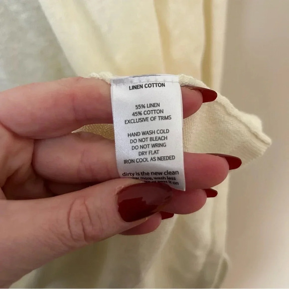 Horny Toad Linen Blend Cream Grey Open Front Cardigan Women’s Size Medium - Picture 4 of 6